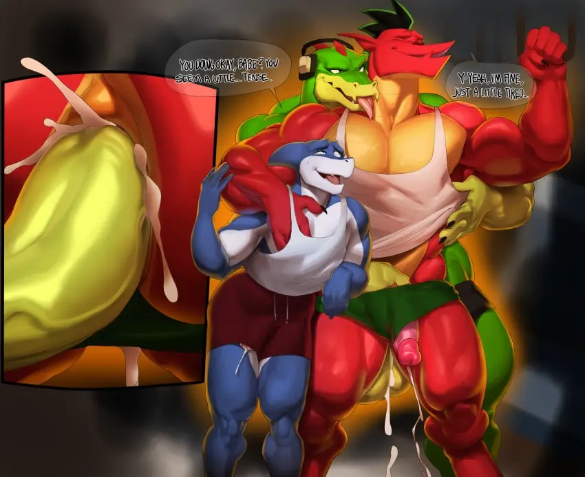 Image clothed,clothing,cum,male,penis,ass,disney,sex,erection,humanoid,muscular,muscular_male,anal_sex,cum_in_ass,male_only,from_behind,anthro,cum_inside,text,ejaculation,gay,looking_pleasured,penetration,bulge,erection_under_clothes,public,dialogue,pecs,looking_at_another,english_text,dripping_cum,dragon,bulge_through_clothing,3boys,american_dragon:_jake_long,jake_long,vector_the_crocodile,public_sex,train,train_interior,justmegabenewell,public_transportation,male/male/male,duke_nauticus