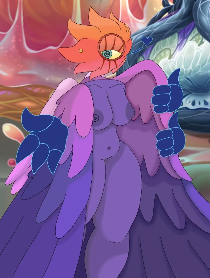 Image 1girls,breasts,breasts_out,female,female_only,solo,wide_hips,solo_female,angel_wings,wings,monster,monster_girl,no_pussy,angel,self_upload,presenting,heart,spoken_heart,purple_body,non-human,yellow_sclera,cyclops,reaching_out,1_eye,non-human_only,one_eye_half-closed,beckoning,ringed_eyes,multi_arm,multi_limb,blue_hands,staring_at_viewer,pink_feathers,purple_feathers,angelic,auglur,multi_extremity,multi_hand,my_singing_monsters,orange_head,seraph,reaching,big_blue_bubble,itsyaboy2d
