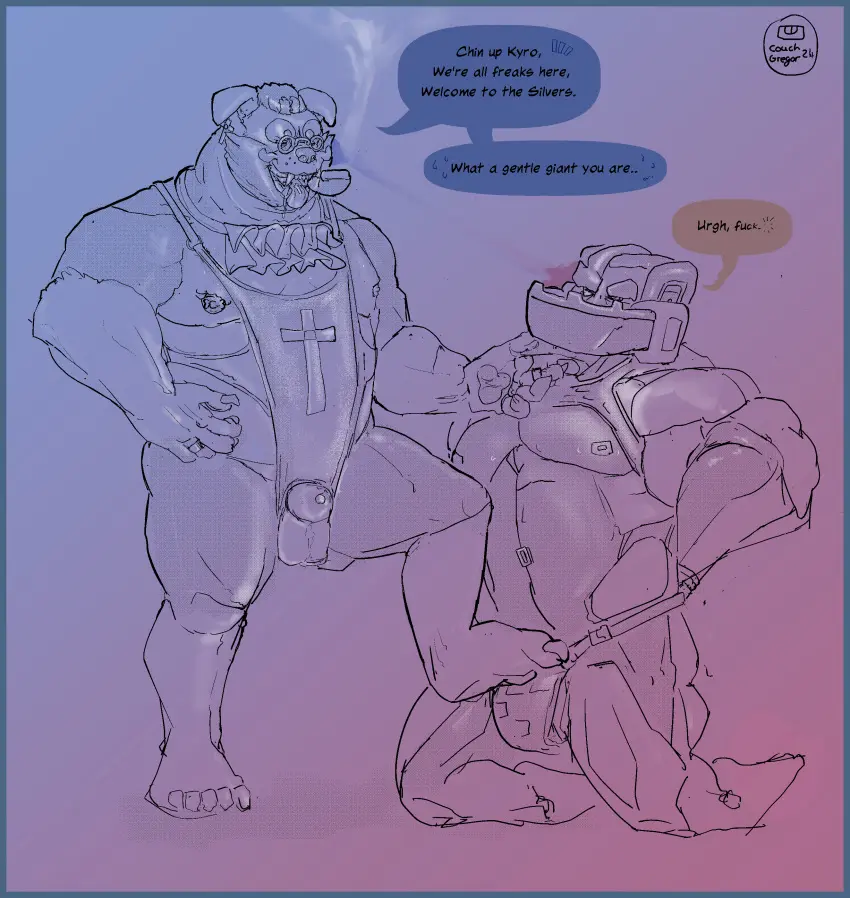 Image clothing,hi_res,male,muscular,male/male,lingerie,mythology,original_character,absurd_res,canid,canine,mammal,dominant,submissive,mythological_creature,parent_(lore),father_(lore),musclegut,bodyguard,shapeshifter,mythological_golem,excavator,couch_gregor,course_manners,guardian,lgbtq,malumute,playdog,powerhouse