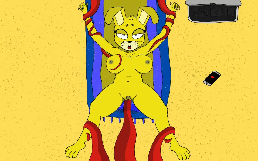 Image female,sex,bunny_girl,tentacle,yellow_body,surprised