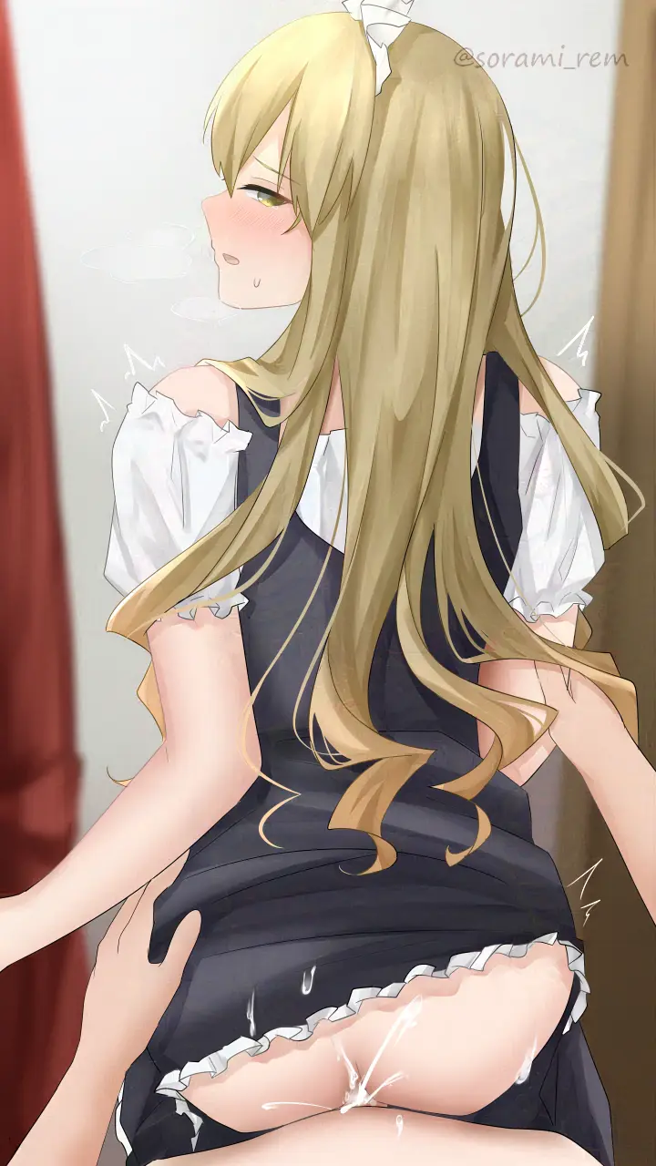 Image highres,long_hair,very_long_hair,male,nude,yellow_eyes,ass,sex,2boys,anal,yaoi,solo_focus,blonde_hair,dress,original,dress_lift,multiple_boys,maid,short_sleeves,sex_from_behind,black_dress,clothes_lift,maid_headdress,male_focus,male_penetrated,clothed_sex,otoko_no_ko,clothed_male_nude_male,frills,frilled_dress,sorami_rem