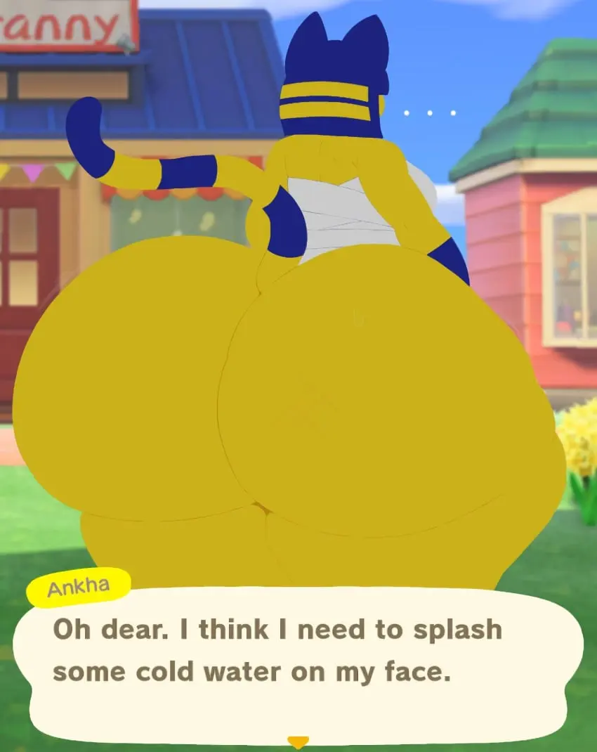 Image female,huge_ass,anthro,tagme,ass_focus,animal_crossing,ankha,ankha_(animal_crossing),feline,hyper_ass,...,no_outlines,chest_wraps,iktomi,videogamedunky