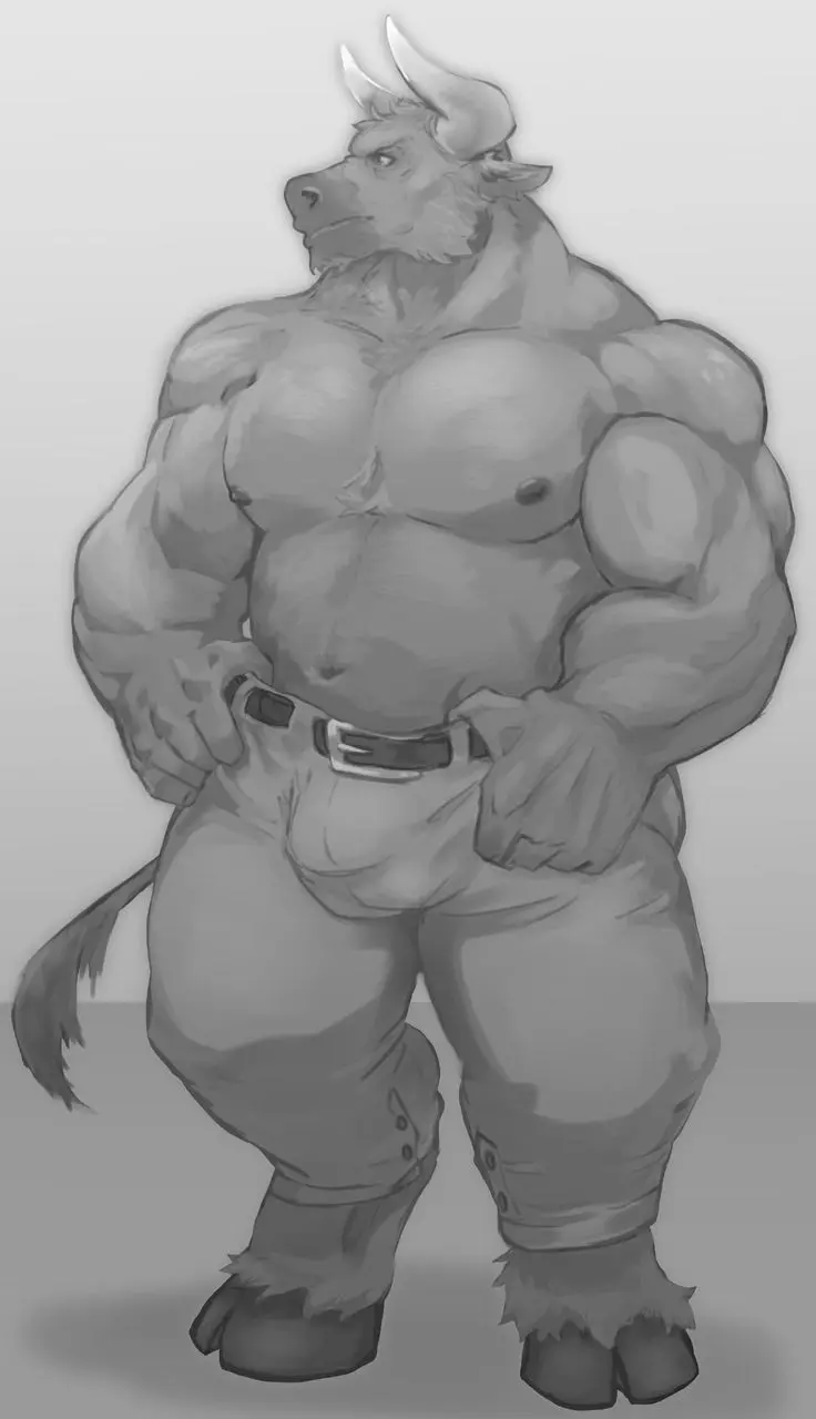 Image male,male_only,gay,biceps,greyscale,no_color,musclegut