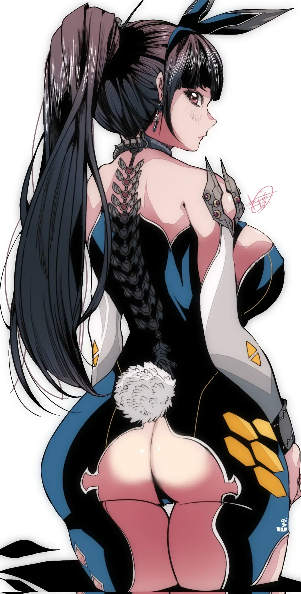 Image 1girls,big_breasts,breasts,brown_eyes,clothed,clothing,female,female_only,large_breasts,light-skinned_female,light_skin,long_hair,looking_at_viewer,solo,bangs,black_hair,ass,big_ass,big_butt,colored,earrings,female_focus,huge_ass,huge_butt,looking_back,seductive,thick_thighs,thighs,voluptuous,ponytail,headwear,hips,clothed_female,color,jewelry,solo_female,solo_focus,2d,voluptuous_female,bunny_ears,bunny_girl,artist_signature,2d_(artwork),bunnysuit,2024,large_ass,large_butt,eve_(stellar_blade),stellar_blade,butt,omochi_db,video_game,video_game_character,full_color,shift_up,femme_fatale