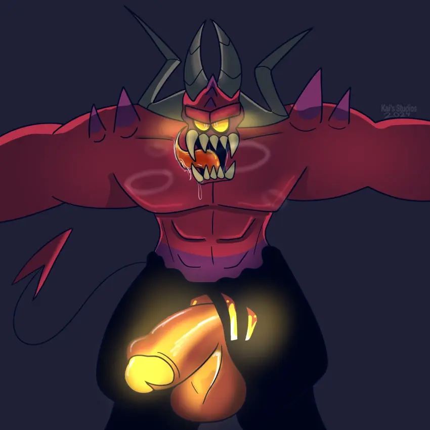 Image hi_res,1boy,male,penis,tongue_out,demon_tail,muscular,muscular_male,male_only,artist_name,drooling,monster,demon,demon_boy,foreskin,uncircumcised,red_skin,half-erect,2024,toony,moloch_(spooky_month),spooky_month,kais_studios,moloch
