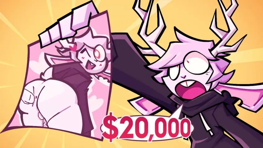Image furry,big_ass,horns,youtube,shocked,purple_hair,bite_mark,white_body,long_ears,horny,buckteeth,shocked_expression,bite_marks,$,fzst