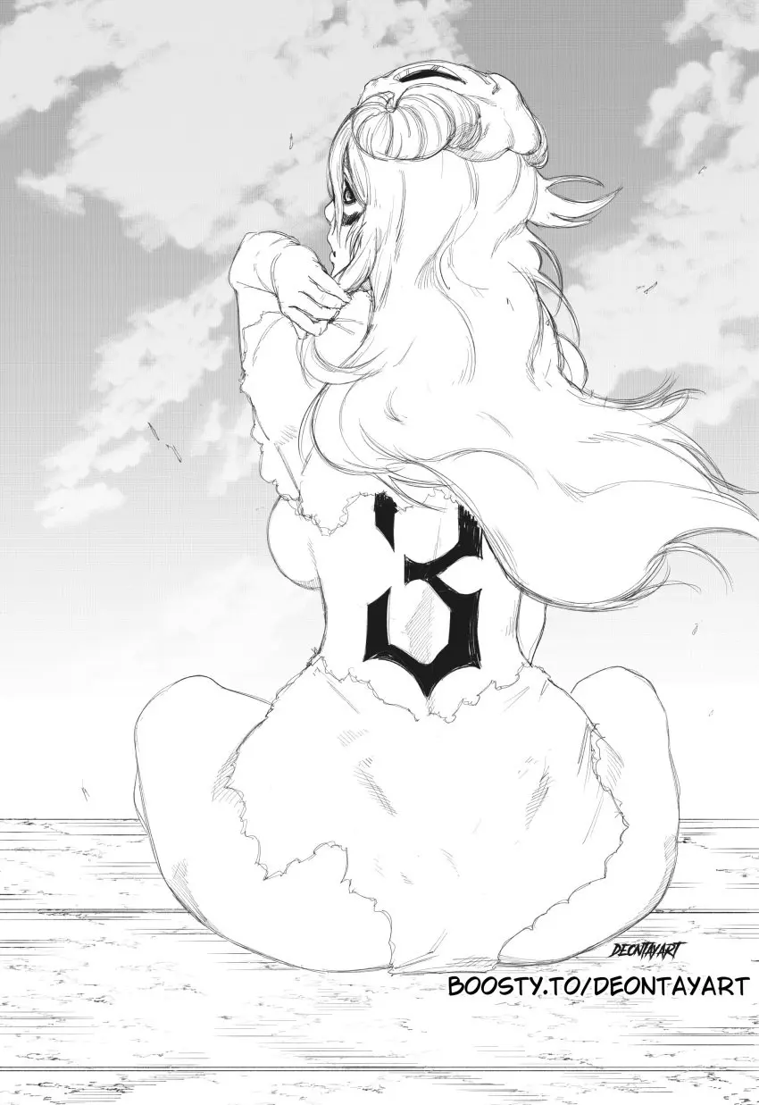 Image 1girls,big_breasts,breasts,female,hair_ornament,long_hair,looking_at_viewer,ass,looking_back,thick_thighs,thighs,artist_name,sideboob,solo_focus,tattoo,sitting,black_and_white,revealing_clothes,bleach,back_view,torn_clothes,backboob,nelliel_tu_odelschwanck,facial_markings,no_color,ripped_clothing,skull_mask,adjusting_hair,deontayart