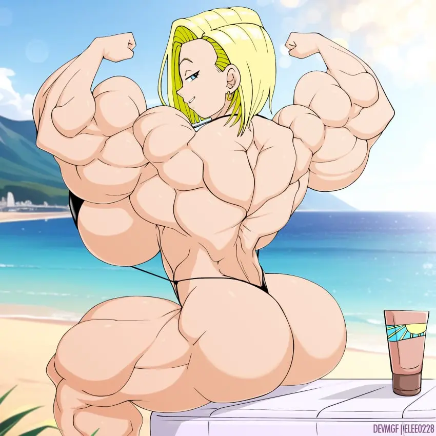 Image 1girls,breasts,female,blue_eyes,short_hair,huge_ass,voluptuous,muscular,wide_hips,cleavage,gigantic_breasts,blonde_hair,android_18,dragon_ball,curvy,alternate_version_available,cameltoe,thick_lips,blonde_hair_female,puffy_nipples,blonde_female,yellow_hair,erect_nipples,muscular_female,short_hair_female,huge_areolae,blonde,blue_eyes_female,devmgf,elee0228