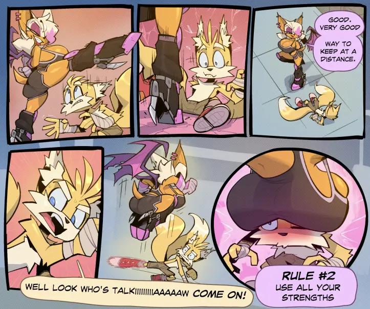 Image big_breasts,breasts,female,blue_eyes,male,duo,tan_skin,hair,male/female,anthro,tan_body,blonde_hair,comic,canid,canine,fur,mammal,yellow_body,yellow_fur,sega,sonic_(series),sonic_the_hedgehog_(series),fox,older_female,younger_male,anthro_on_anthro,age_difference,bat,rouge_the_bat,miles_prower,tails,tails_the_fox,boob_hat,bigdad