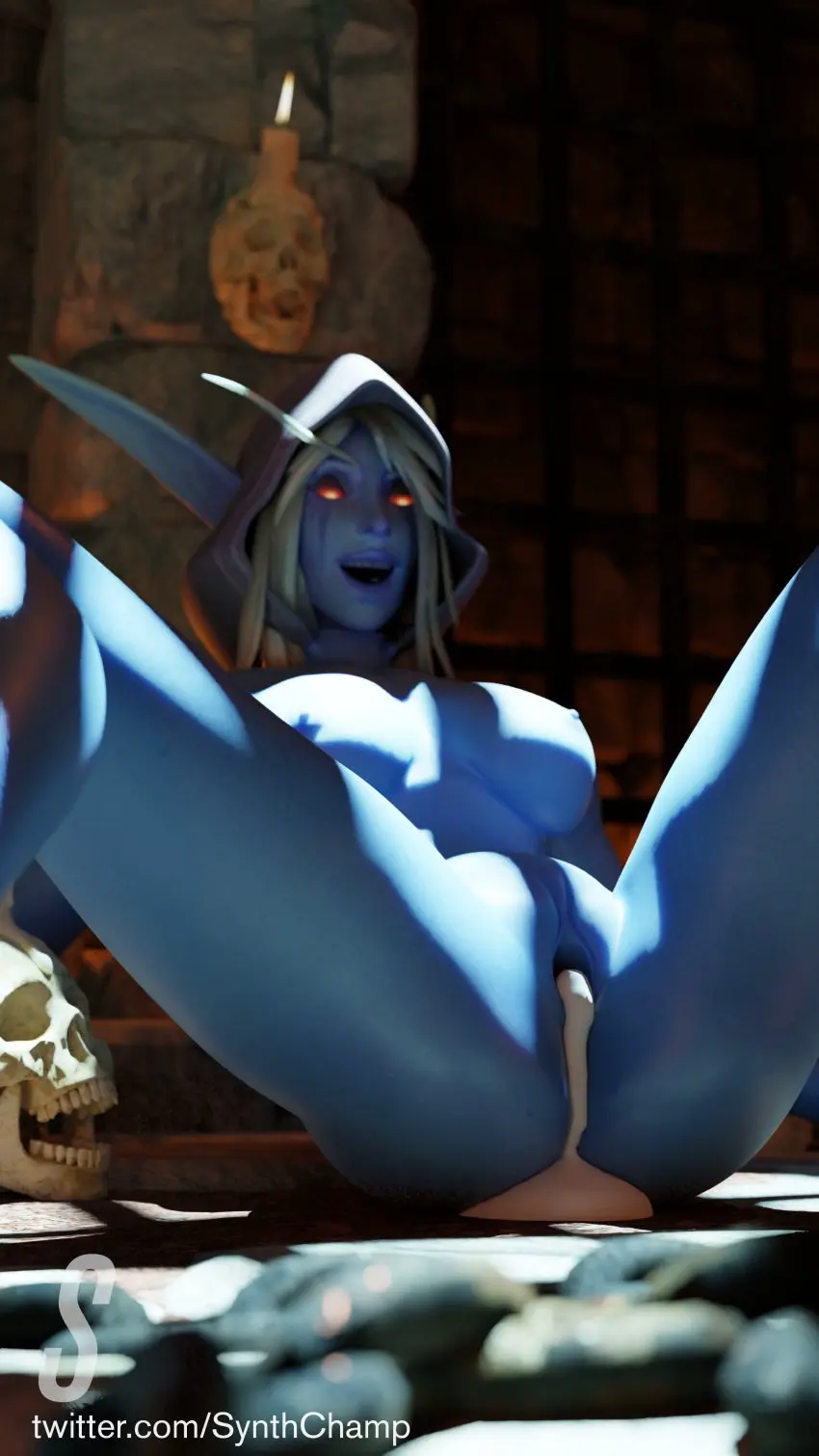 Image 1girls,female,cum,pussy,cum_in_pussy,cum_inside,blonde_hair,spread_legs,warcraft,world_of_warcraft,after_sex,3d,gaping,blizzard_entertainment,blue_skin,undead,gaping_pussy,forsaken,sylvanas_windrunner,undead_(warcraft),synthchamp