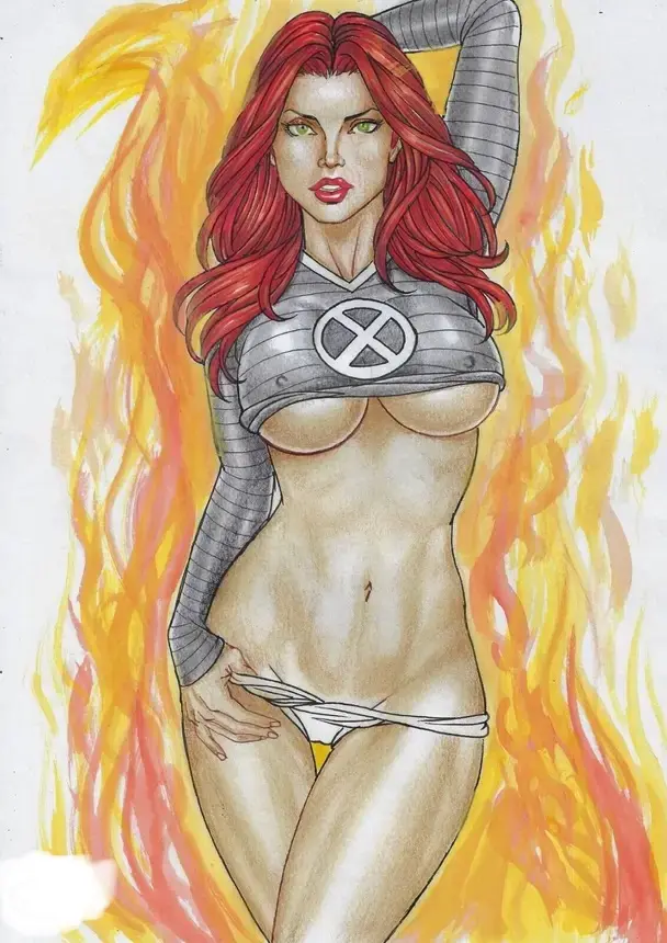 Image female,panties,underwear,shy,thong,crop_top,marvel,marvel_comics,x-men,jean_grey,marvel_girl,ed_benes_studio,phoenix_(x-men)