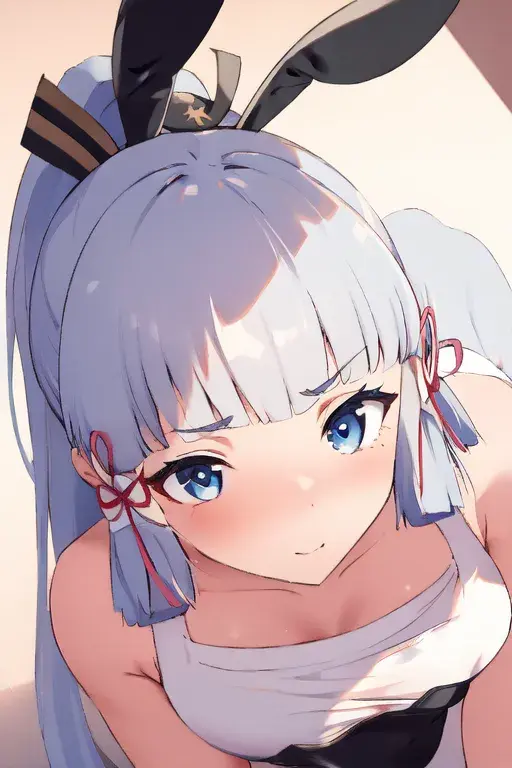 Image blush,female,shy,ai_generated,bunny_ears,genshin_impact,kamisato_ayaka