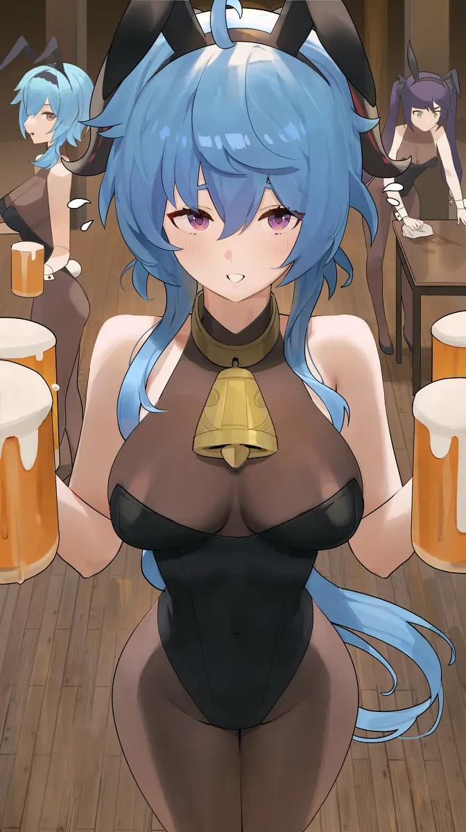Image female,female_only,multiple_girls,solo_focus,tagme,genshin_impact,ganyu_(genshin_impact),mona_(genshin_impact),bunnysuit,3girls,eula_(genshin_impact),hood_x_art