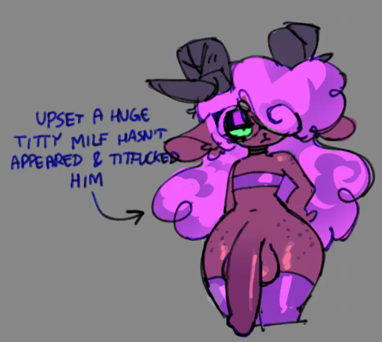 Image long_hair,solo,1boy,male,penis,thighhighs,bra,furry,big_penis,colored,femboy,male_only,solo_focus,glasses,anthro,2d,1femboy,purple_hair,2d_(artwork),big_thighs,angry,angry_eyes,evilpenislair,hung_femboy,sketch,furry_only,male_focus,femboy_only,solo_male,2d_artwork,anthro_only,femboy_focus,furry_male,big_cock,goat,goat_horns,goat_demon,floye_(evilpenislair),goat_humanoid,goat_boy,goat_ears,mad,upset,hung_trap