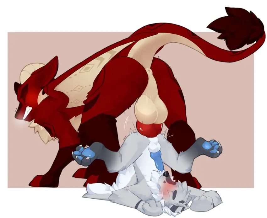 Image hi_res,male,sex,duo,male/male,teeth,size_difference,wings,anthro,mythology,absurd_res,clenched_teeth,canid,canine,canis,domestic_dog,fur,mammal,scalie,from_front_position,knot,mythological_creature,dragon,mythological_scalie,furred_dragon,furred_scalie,mating_press,pawpads,imminent_knotting,brulee_(y11),zappy_(zappydoesart),zionnicoz