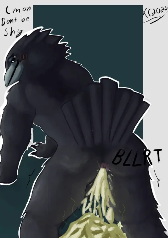 Image blush,simple_background,smile,male,tail,bedroom_eyes,looking_back,seductive,shaded,balls,anthro,text,anus,genitals,dialogue,claws,sound_effects,all_fours,narrowed_eyes,avian,bird,smirk,blush_lines,fluffy,talking_to_viewer,corvid,corvus_(genus),crow,oscine,passerine,onomatopoeia,fart,scat,smelly,feces,bird_feces