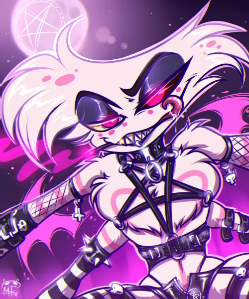 Image solo,tagme,artist_request,hazbin_hotel,angel_dust_(hazbin_hotel),staring_at_viewer