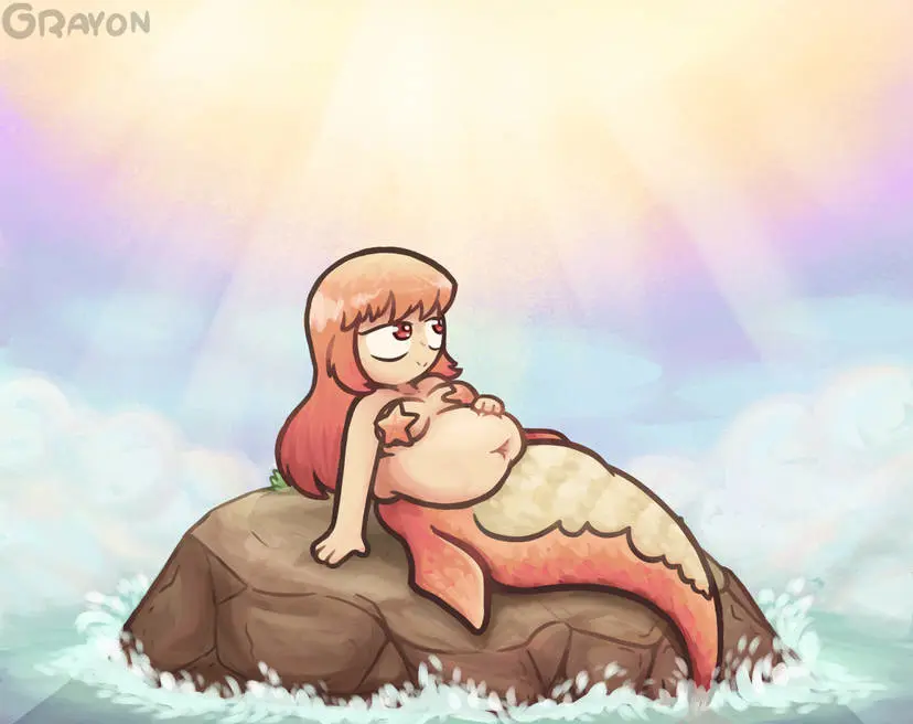 Image 1girls,breasts,female,female_only,light-skinned_female,light_skin,red_eyes,red_hair,ocean,tagme,medium_breasts,chubby,chubby_female,4_fingers,mermaid,red_body,mostly_nude,rock,vore,mermaid_tail,red_tail,hand_on_belly,part_1,mermaid_girl,pre_vore,hand_on_stomach,merfolk,on_rock,ocean_background,water_creature,before_vore,grayoncrayon,voreception