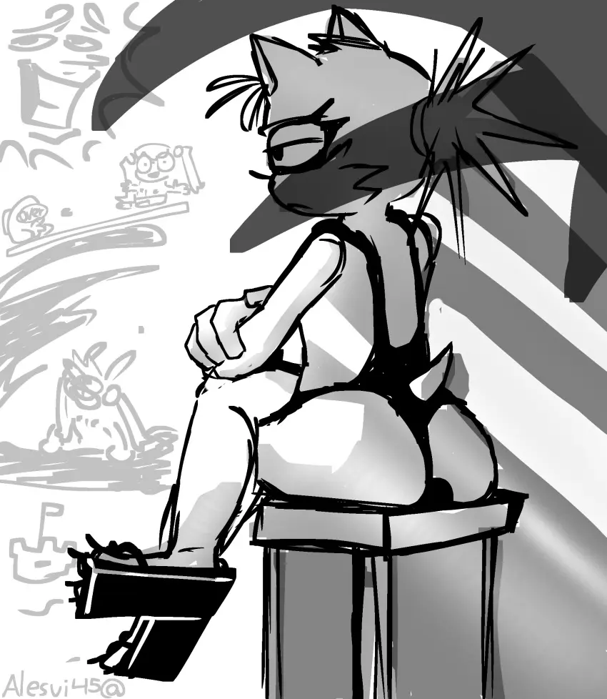 Image male,big_ass,beach,femboy,gay,2d_(artwork),sketch,fan_character