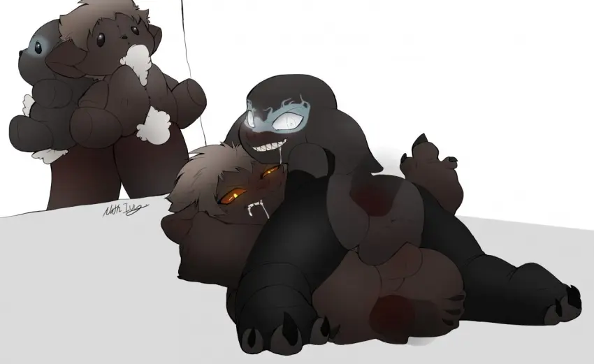 Image male,penis,humanoid,male/male,teeth,balls,drooling,anus,spreading,saliva,smug,sharp_teeth,bodily_fluids,genitals,claws,toe_claws,gaping,big_ears,bodypaint,spread_anus,clawed_fingers,translucent,balls_touching,guild_wars,stuffing,face_paint,lying_on_another,translucent_penis,voodoo,voodoo_doll,chaps,asura,voodoo_penetration,babrukus,irakaz,ivynathael_(artist)
