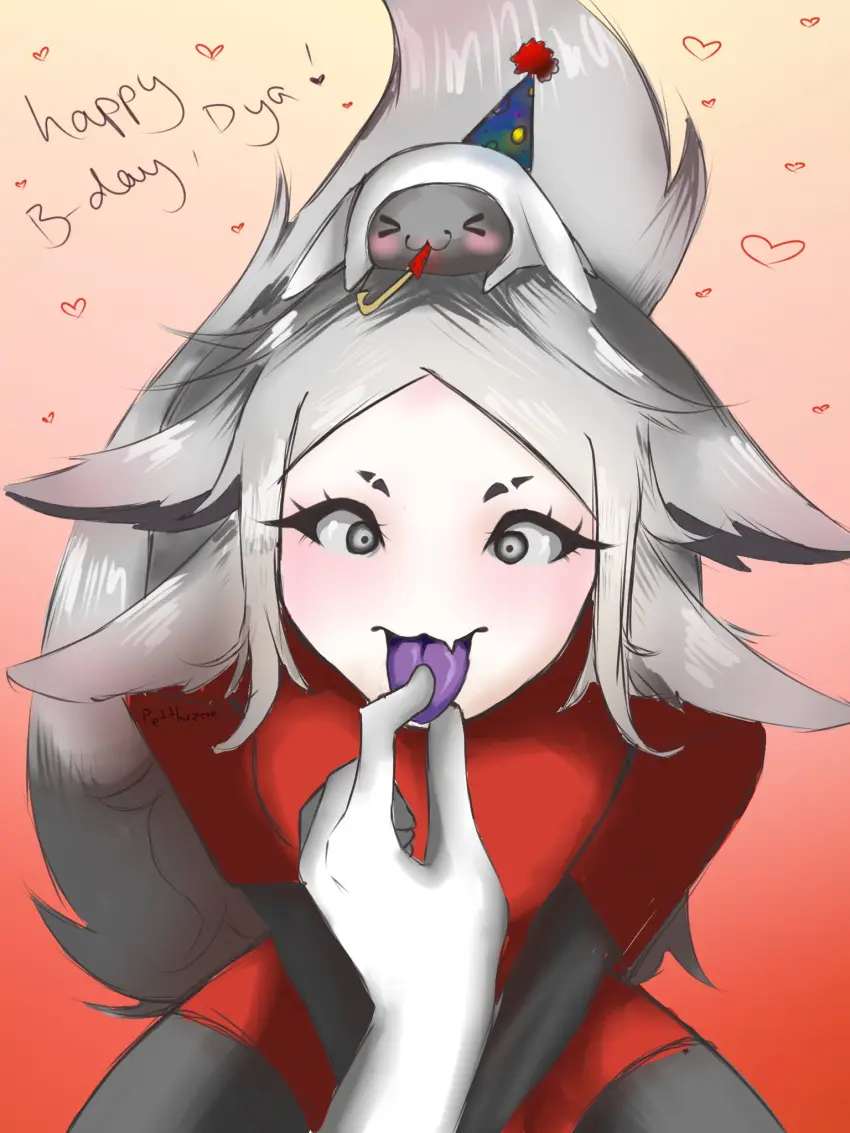 Image female,red_eyes,white_hair,virtual_youtuber,fox_ears,vyugen,skin_tight,face_markings,dya_rikku_(vtuber)