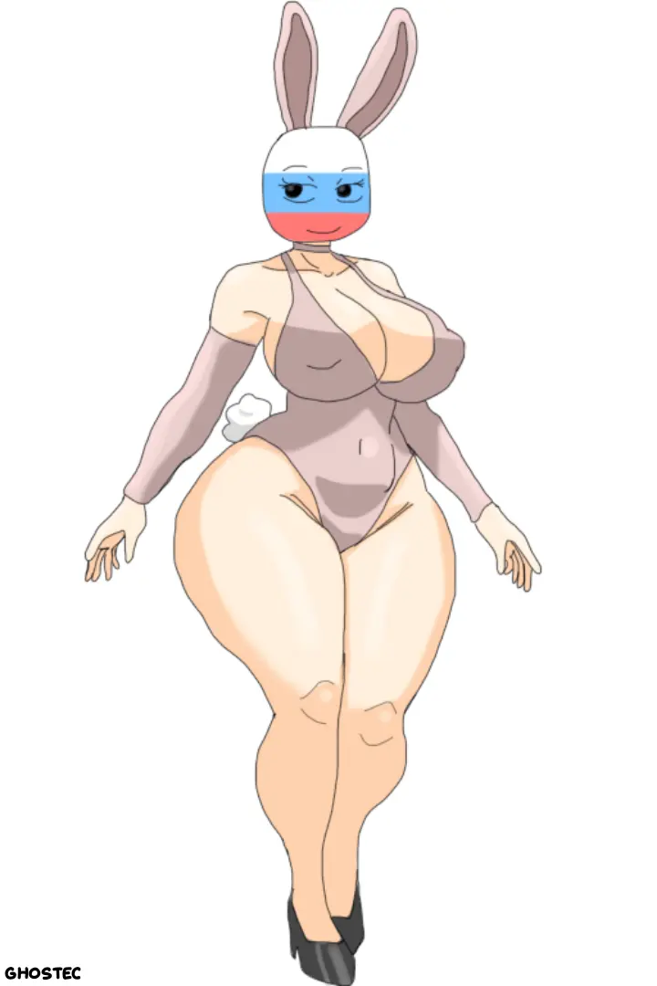 Image breasts,female,female_only,simple_background,solo,thick_thighs,milf,wide_hips,huge_breasts,bunny_ears,bunny_girl,bunnysuit,simple_face,bald,unusual_anatomy,countryhumans,countryhumans_girl,ghostec,russia_(countryhumans)