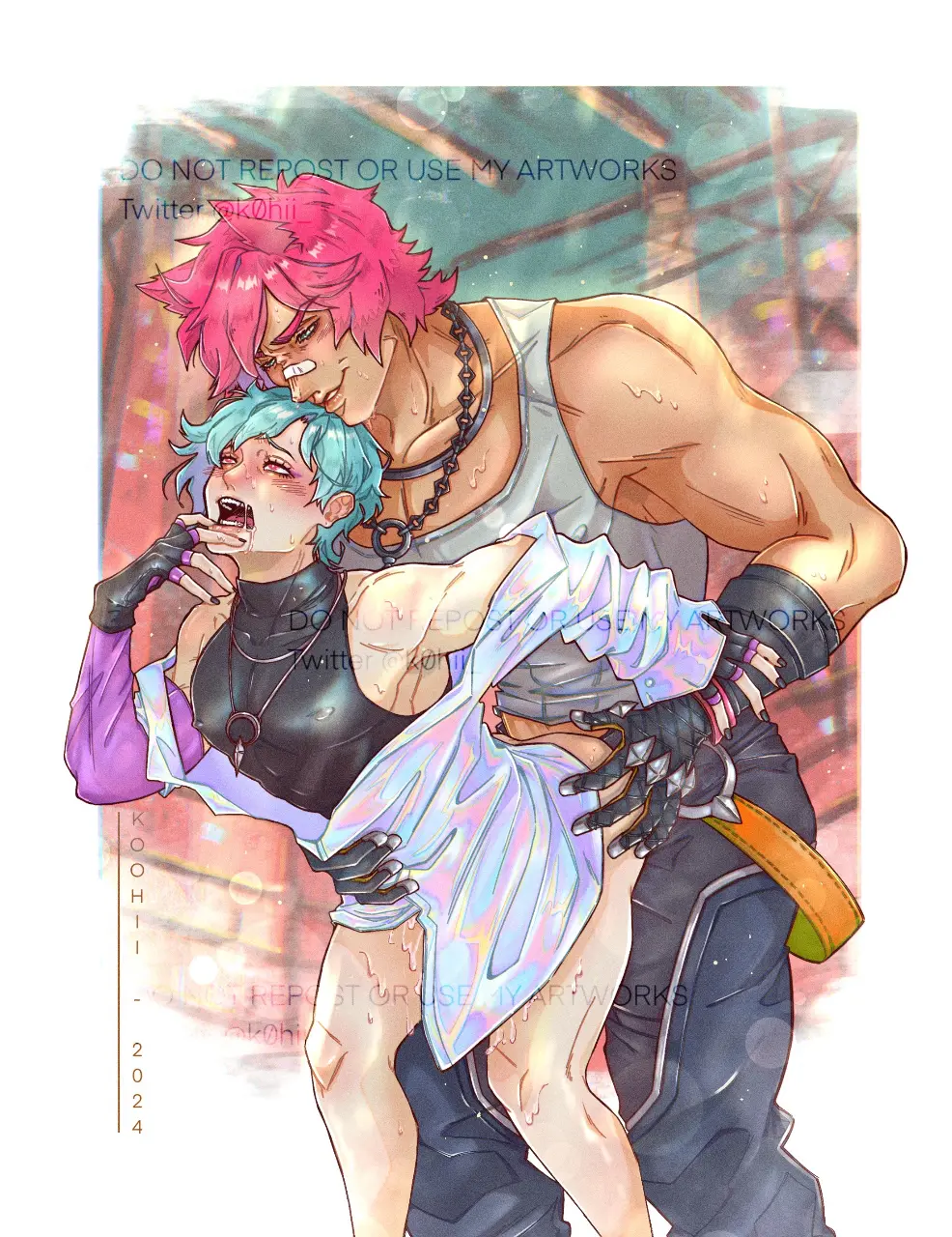 Image blush,open_mouth,male,muscular,muscular_male,anal,anal_sex,male/male,male_only,yaoi,gay,penetration,feminine_male,male_focus,league_of_legends,heartsteel_series,heartsteel_sett,sett,aphelios,heartsteel_aphelios