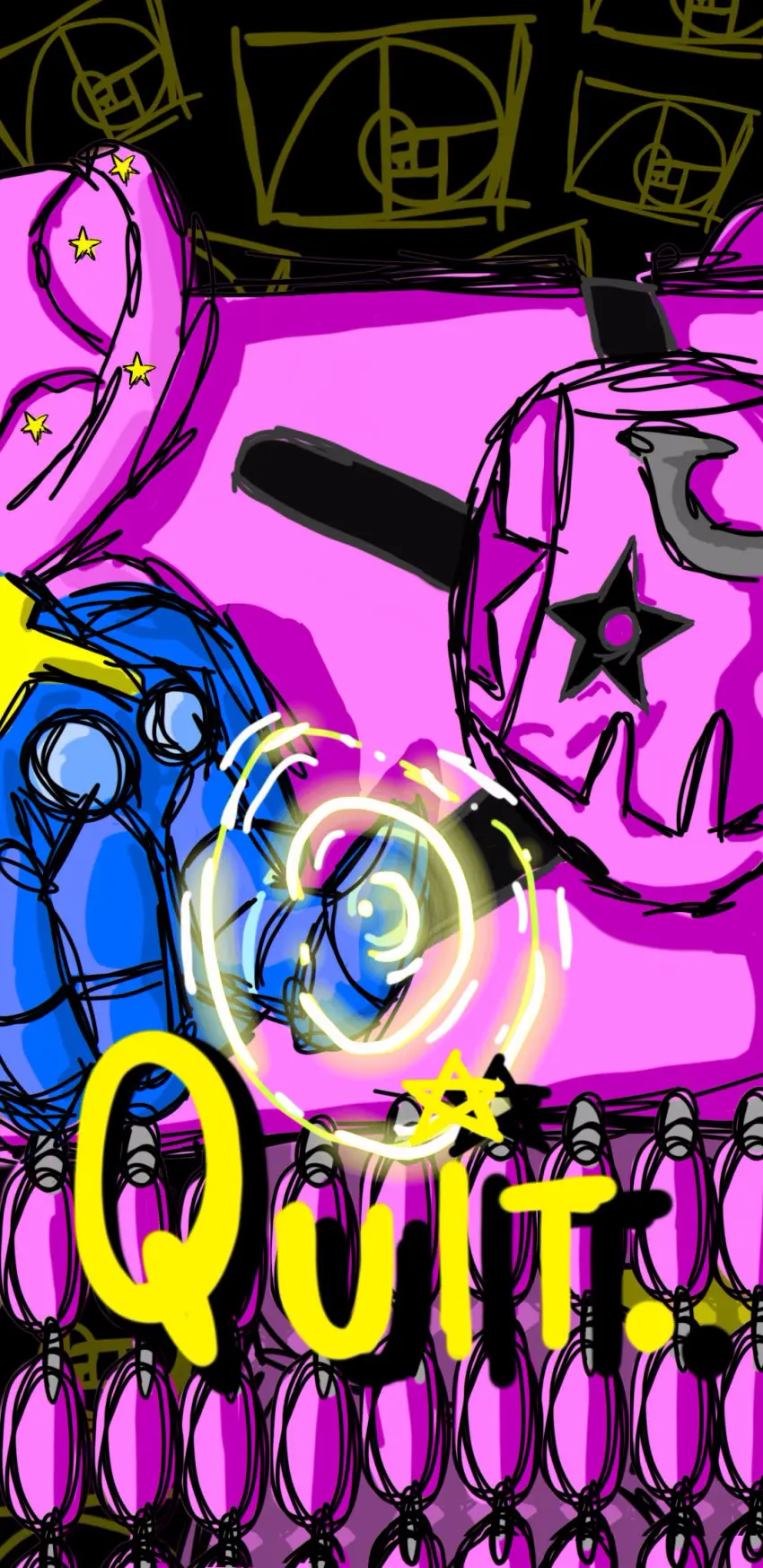 Image male,speech,solo_male,pink_body,jojo's_bizarre_adventure,fridge,jojo_reference,motivational,steel_ball_run,tusk_(jjba)