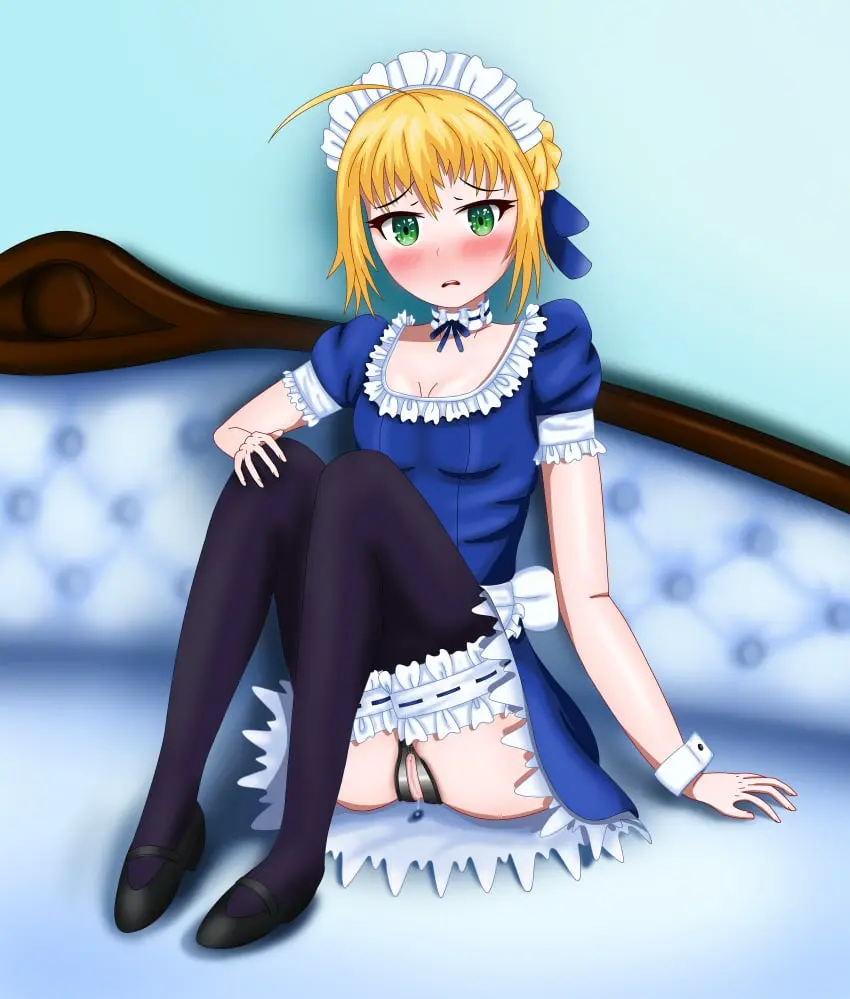 Image 1girls,female,female_only,highres,absurdres,choker,tagme,blonde_hair,dress,stockings,maid,maid_uniform,maid_headdress,uniform,fate_(series),fate/stay_night,chastity,chastity_device,non-web_source,chastity_belt,female_chastity,artoria_pendragon_(fate),saber_(fate),snowwart