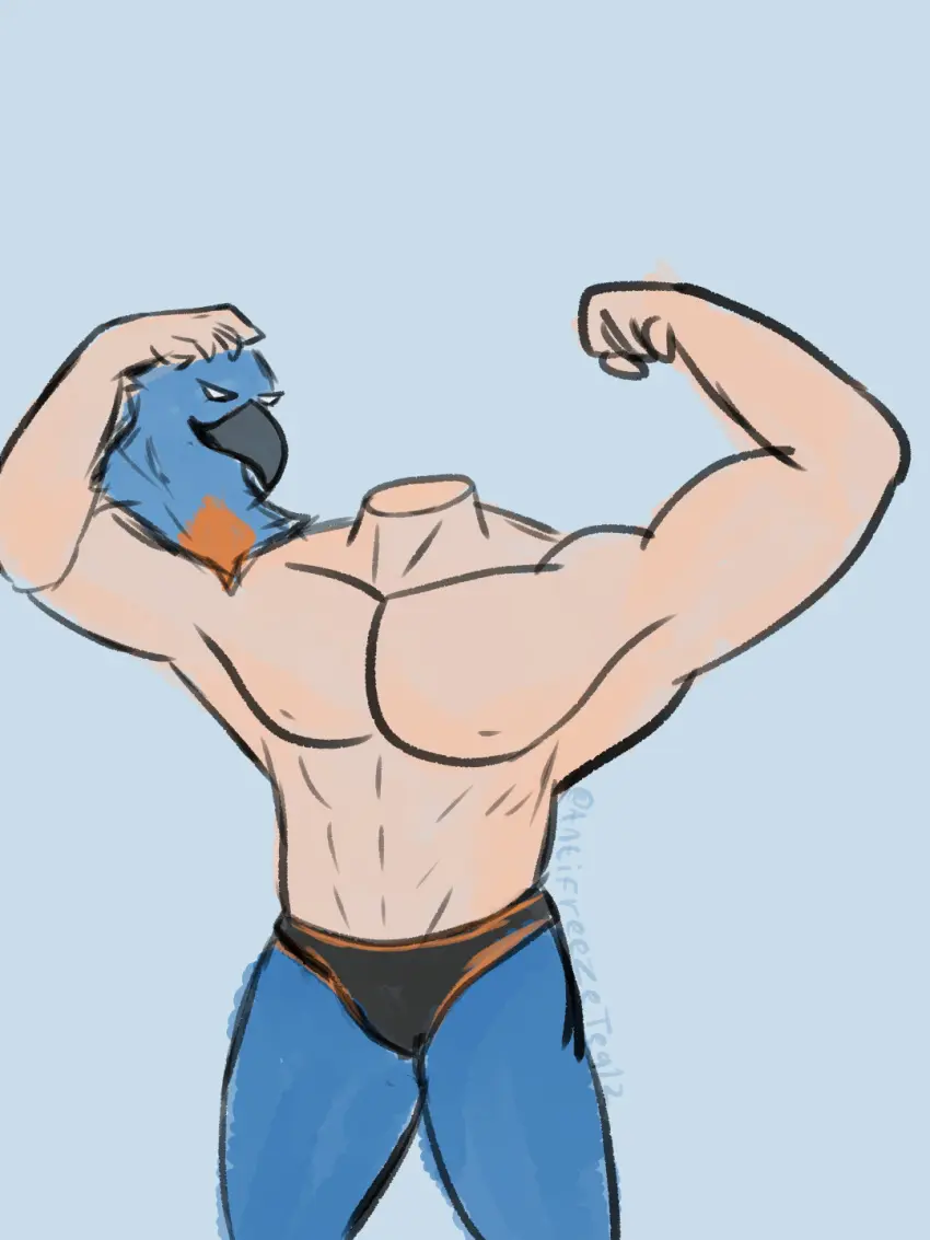 Image clothing,hi_res,human,male,humanoid,muscular,muscular_male,male/male,sportswear,mythology,european_mythology,mammal,legwear,avian,bird,hybrid,oscine,passerine,mask,wrestling_outfit,tights,dullahan,headless,flexing,flexing_bicep,bluebird,eastern_bluebird,neptune_mereaux,sports_mask,thrush_(bird),wrestling_mask,irish_mythology,antifreezetea