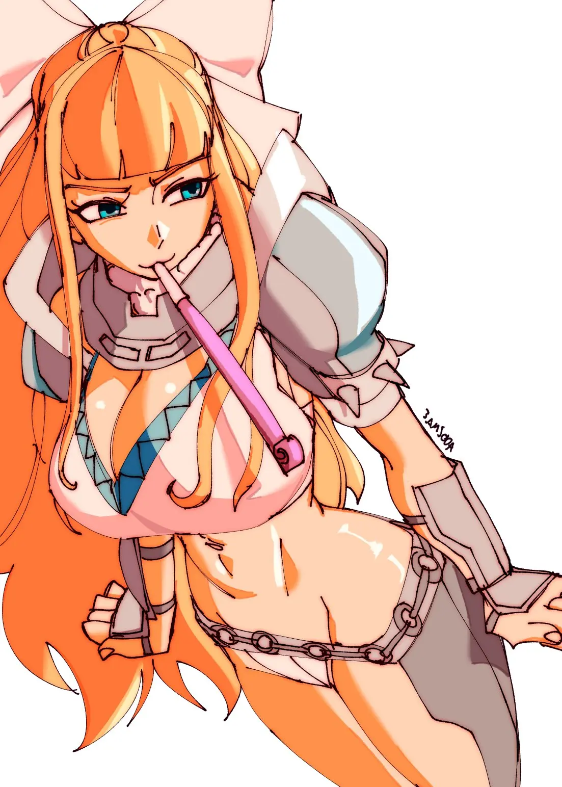 Image 1girls,breasts,female,female_only,highres,large_breasts,long_hair,smile,solo,very_long_hair,white_background,blue_eyes,blunt_bangs,navel,bikini,bra,panties,underwear,thighs,wide_hips,artist_name,bare_thighs,cleavage,blonde_hair,legs,swimsuit,busty,nintendo,hourglass_figure,white_panties,:3,fire_emblem,fire_emblem_fates,toned,inner_thighs,bikini_armor,birthday,charlotte_(fire_emblem),3amsoda