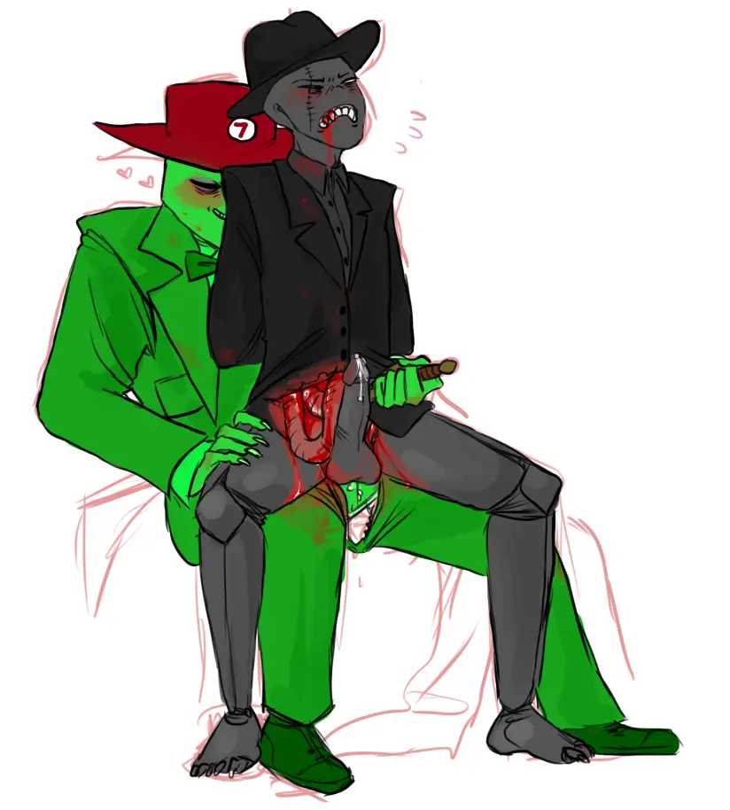 Image cum,male,penis,humanoid,smiling,2boys,anal,anal_sex,color,2d,sitting,riding,gay,gay_sex,blood,blood_in_mouth,heart,interspecies,cumming,scar,2d_artwork,sitting_on_lap,alien,stitches,formal_wear,alien_humanoid,scar_on_face,suit,penis_out,teeth_clenched,gore,half_naked,alien_boy,knife,guro,homestuck,business_suit,carapace,carapacian,ms_paint_adventures,killing,leprechaun_(homestuck),masochism,stabbing,2013,disembowelment,still_alive,scarred,intestines,scarred_face,source_deleted,crowbar_(homestuck),open_wound,spades_slick,zillywhores
