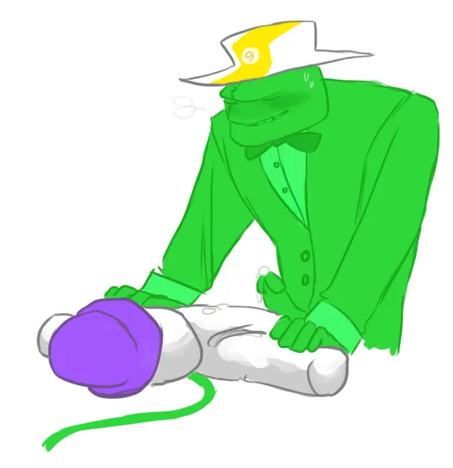 Image 1boy,cum,male,penis,sweat,male_only,color,2d,closed_eyes,gay,aroused,sweatdrop,precum,sweating,male_focus,2d_artwork,alien,bowtie,stitches,formal_wear,alien_humanoid,suit,penis_out,alien_boy,aroused_smile,homestuck,business_suit,ms_paint_adventures,leprechaun_(homestuck),plushophilia,2013,purple_hat,voodoo_doll,plush,bowler_hat,zillywhores,effigy,stitch_(homestuck)