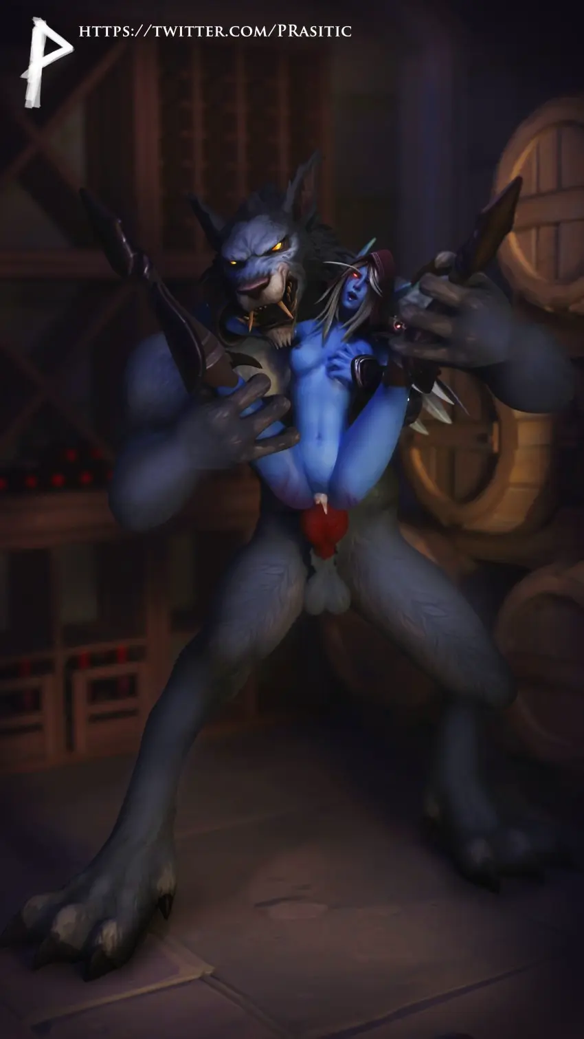 Image 1girls,female,1boy,cum,male,nude,pussy,sex,anal,anal_sex,cum_in_ass,cum_inside,blonde_hair,warcraft,world_of_warcraft,legs_held_open,3d,interspecies,blizzard_entertainment,blue_skin,worgen,undead,claw_marks,forsaken,sylvanas_windrunner,undead_(warcraft),prasitic