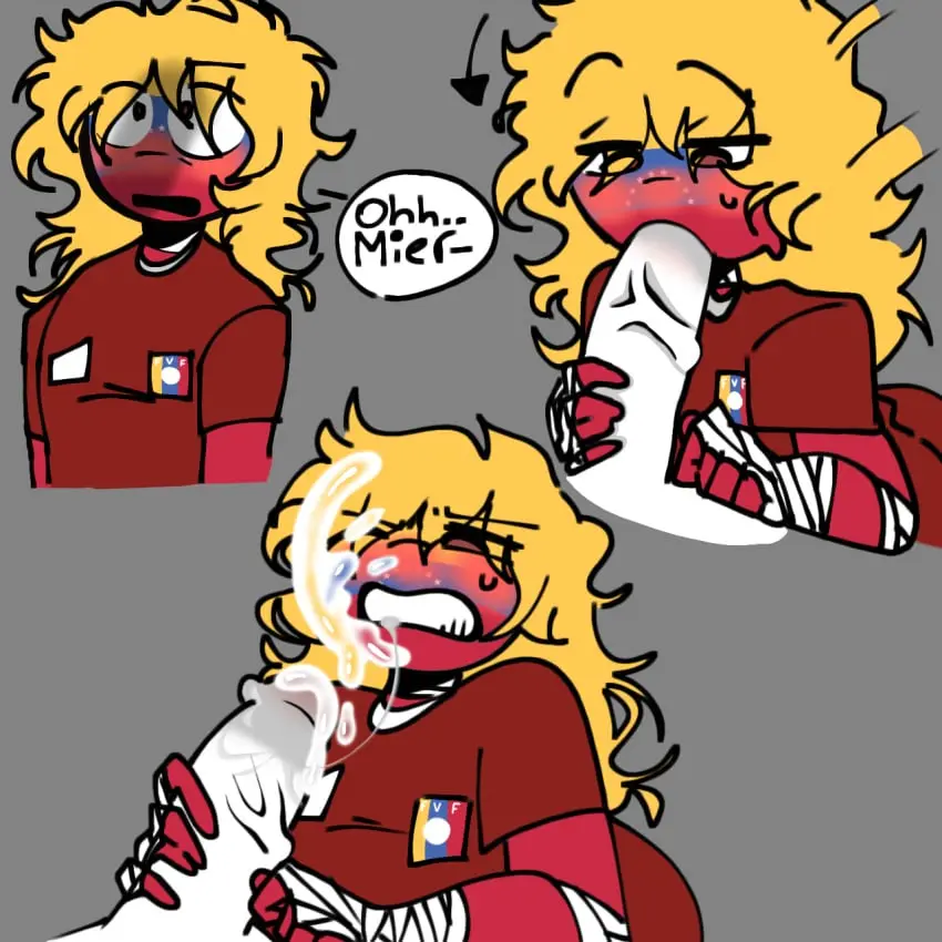 Image long_hair,cum,cum_on_face,male,penis,yaoi,gay,spanish_text,toony,feminine,sucking,sucking_penis,countryhumans,fabinski,venezuela_(countryhumans)