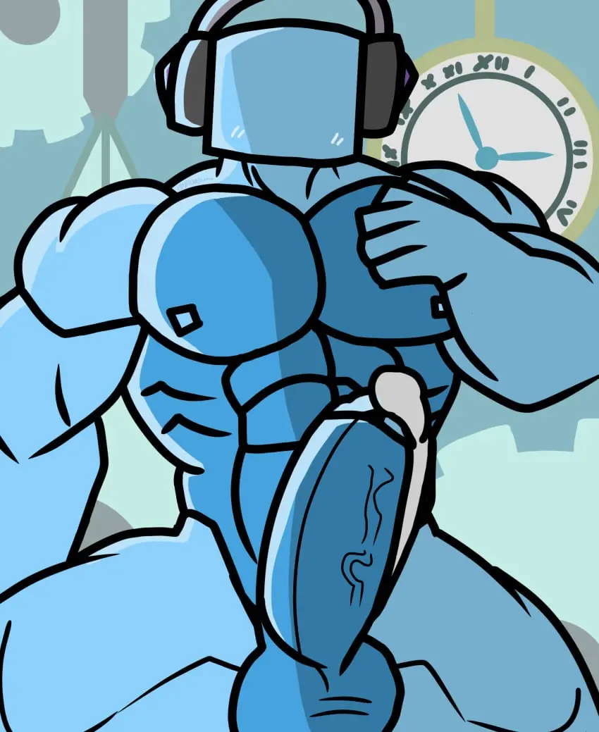 Image 1boy,male,muscular,muscular_male,yaoi,absurd_res,gay,bara,solo_male,gay_male,muscular_chest,buff,cube,r31k0,dancing_line