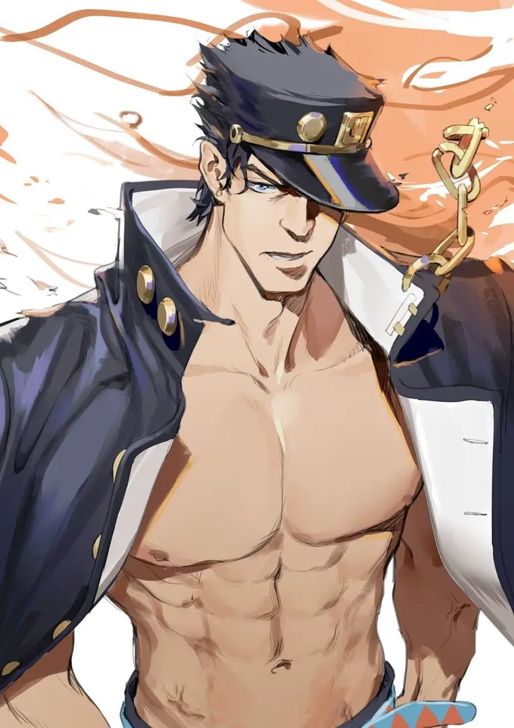Image 1boy,male,muscular,muscular_male,male_only,yaoi,bara,pecs,jojo's_bizarre_adventure,stardust_crusaders,jotaro_kujo