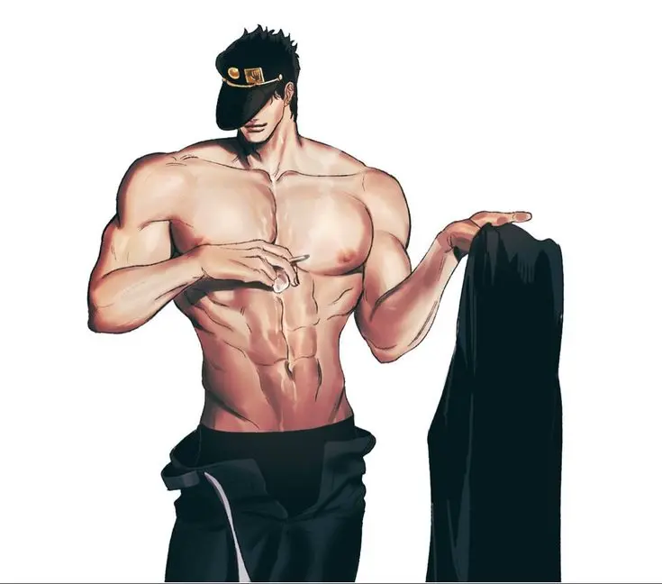 Image 1boy,male,muscular,muscular_male,male_only,yaoi,gay,cigarette,jojo's_bizarre_adventure,stardust_crusaders,shirtless_male,jotaro_kujo