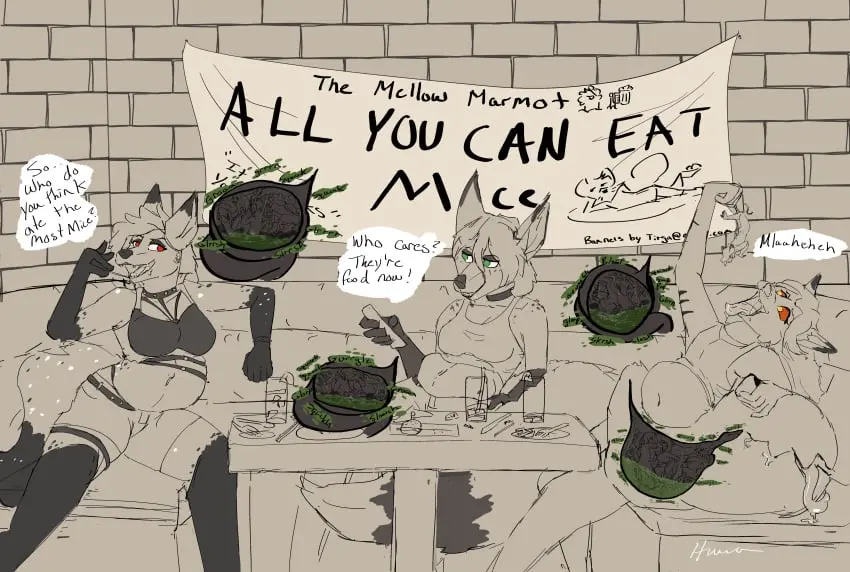 Image breasts, clothed, clothing, female, hi_res, open_mouth, red_eyes, shirt, male, tail, tongue_out, tongue, orange_eyes, belly, clothed_female, teeth, drooling, size_difference, anthro, green_eyes, sitting, absurd_res, saliva, helpless, bodily_fluids, canid, canine, fur, mammal, multicolored_body, multicolored_fur, dialogue, stomach, stomach_bulge, feline, imminent_death, anthro_only, female_anthro, neckwear, speech_bubble, mouse, murid, story, tank_top, electronics, furniture, fox, hybrid, topwear, table, group, trio, phone, larger_female, felid, larger_male, cellphone, murine, rodent, clothed_male, internal, female_prey, vore, digestion, digestion_noises, gurgle_(sound_effect), male_prey, predator/prey, extreme_size_difference, saliva_on_tongue, food, clothed_anthro, talking_to_another, lynx, hunner, story_in_description, drooling_tongue, oral_vore, cramped, imminent_vore, rumbling_stomach, toothpick, satisfied, acid, unusual_anatomy, unusual_tail, organs, tail_fetish, tail_play, tail_vore, tail_mouth, dangling, restaurant, bloated, stomach_acid, banner, mass_vore, short_story, dinner_table, imminent_digestion, silverware, internal_vore, autumn_(praexon), dalia_(uwo5), marley_remy, micro_prey, tail_stomach