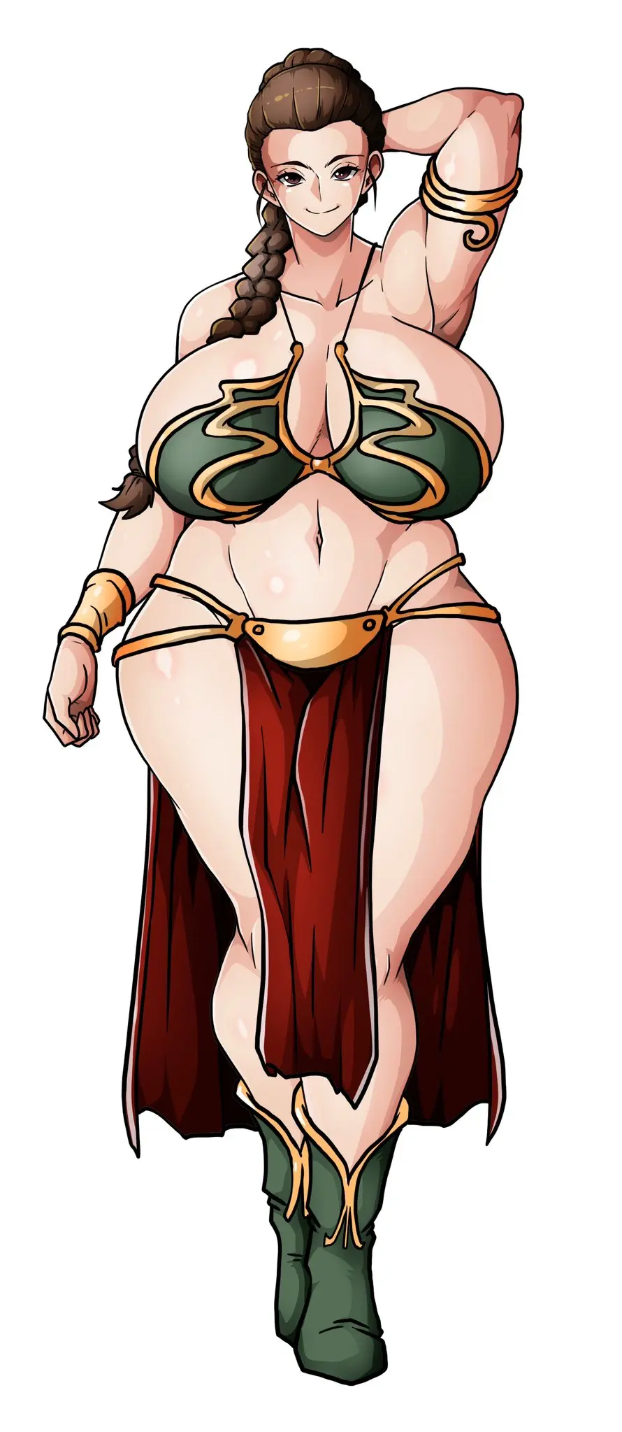 Image 1girls,big_breasts,breasts,female,female_only,light-skinned_female,light_skin,solo,white_background,female_focus,thick_thighs,thighs,voluptuous,wide_hips,hips,waist,digital_media_(artwork),huge_breasts,thick,voluptuous_female,busty,curvy,curvy_figure,hourglass_figure,slim_waist,curvaceous,thick_hips,thick_legs,giant_breasts,belly_dancer,belly_dancer_outfit,slave_outfit,star_wars,braided_ponytail,slave,slavegirl,harem_girl,harem_outfit,witchking00,princess_leia_organa,slave_leia,lucasfilm