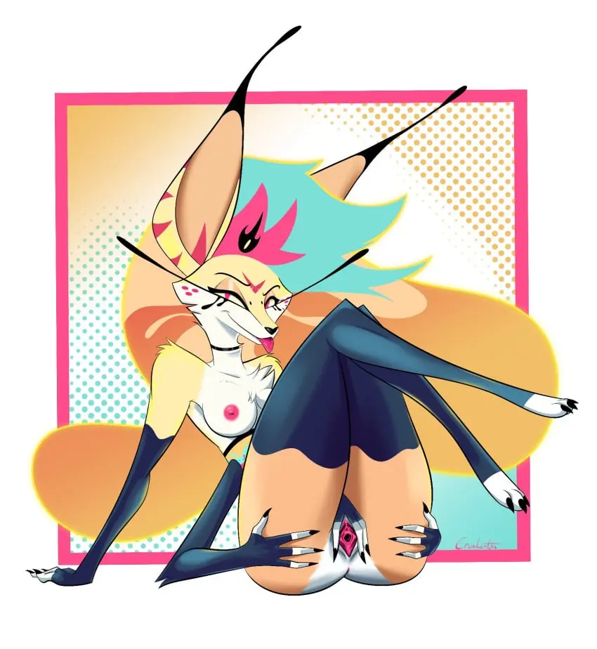 Image 1girls,female,looking_at_viewer,nipples,pussy,humanoid,anthro,demon,demon_girl,canid,canine,canis,canine_humanoid,canid_demon,helluva_boss,canid_humanoid,multi_arm,multi_limb,4_arms,queen_bee-lzebub_(helluva_boss),vivziepop,crunkerton