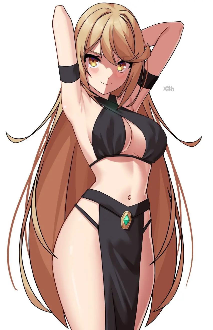 Image breasts,female,female_only,looking_at_viewer,solo,blonde_hair,nintendo,xenoblade_(series),xenoblade_chronicles_2,mythra,x_xith_x