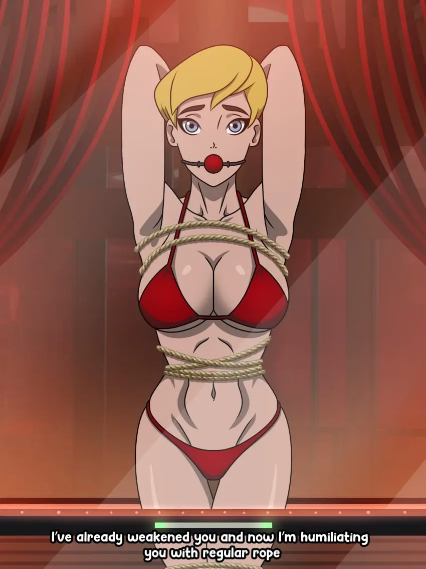 Image 1girls,big_breasts,breasts,female,looking_at_viewer,solo,bikini,thick_thighs,armpits,arms_behind_head,cleavage,blonde_hair,grey_eyes,hourglass_figure,string_bikini,presenting_breasts,dc,dc_comics,bondage,blonde_hair_female,blonde_female,femsub,sex_slave,ball_gag,thong_bikini,rope,rope_bondage,warner_brothers,presenting_armpit,armpit,captured_heroine,defeated_heroine,enslaved_superheroine,slave,caption,red_bikini,nemesis179,prison,prisoner,tied_to_pole,kara_zor-el,superman_(series),karen_starr,power_girl,behind_glass,dcuaom,pole_tied,power_girl_(public_enemies),superman/batman:_public_enemies
