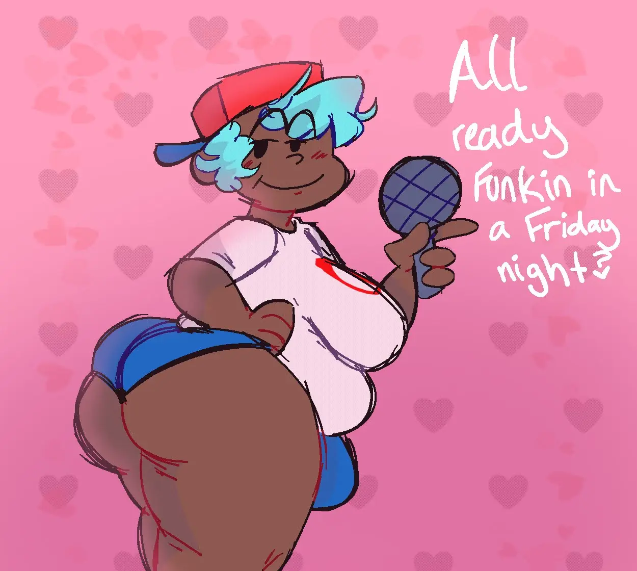 Image male,fat_ass,black_skin,fat_male,moobs,fnf,friday_night_funkin,boyfriend_(friday_night_funkin),bhm,blackwashed,posse_(artist),snuggalo,snugsphilia