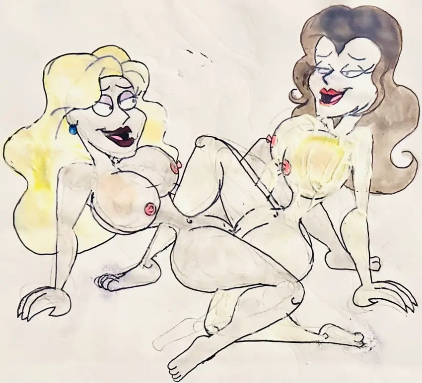 Image breasts,female,nude,blonde_hair,brown_hair,yuri,scissoring,tribadism,traditional_media_(artwork),family_guy,dr._amanda_rebecca,lana_lockhart