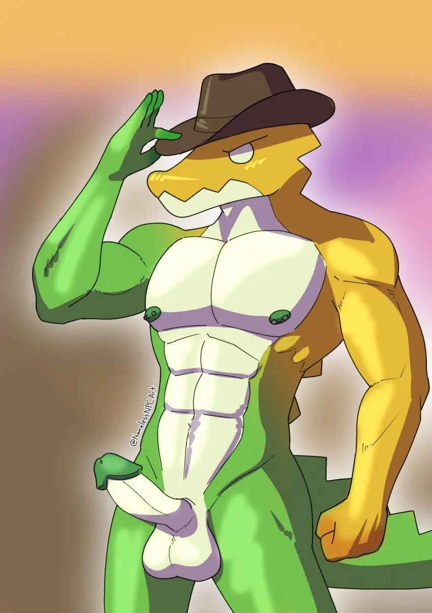 Image hi_res,solo,male,male_only,anthro,absurd_res,reptile,scalie,male_focus,crocodilian,the_amazing_digital_circus,glitch_productions,alligatorid,alligator,gummigoo_(the_amazing_digital_circus),namelessnpcart