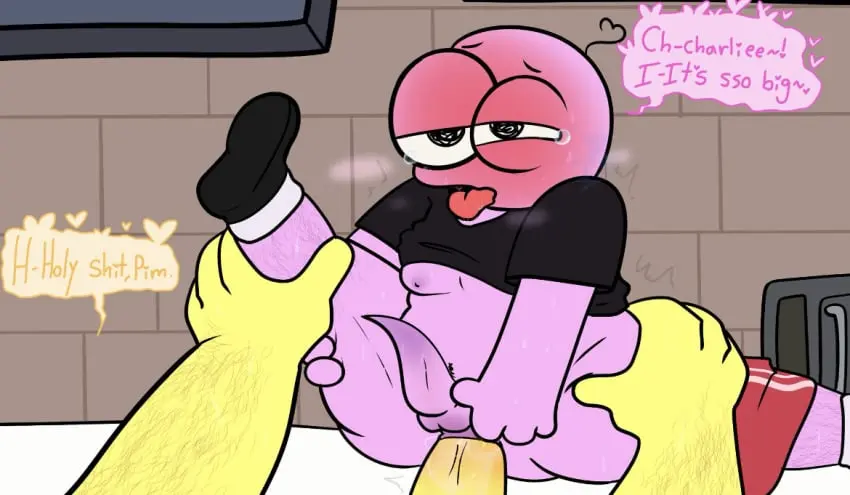 Image male,penis,tongue,anal,size_difference,ahe_gao,gay,dick,2022,flushed,ahegao,toony,moaning,nipple_slip,gay_anal,big_dick,hands_on_legs,lifting_leg,tentacle_penis,moaning_in_pleasure,short_shirt,pim_(smiling_friends),smiling_friends,hairy_arms,stuttering,charlie_(smiling_friends),bensartcave