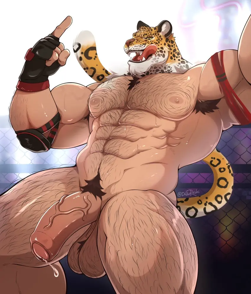 Image big_breasts,breasts,clothed,clothing,hi_res,human,nipples,open_mouth,smile,solo,gloves,male,nude,penis,tail,tongue_out,tongue,thick_thighs,humanoid,humanoid_penis,muscular,muscular_male,armpits,male_only,yaoi,digital_media_(artwork),teeth,balls,hair,veiny_penis,absurd_res,genital_fluids,flaccid,bodily_fluids,fur,genitals,mammal,precum,biceps,pecs,foreskin,uncircumcised,precum_drip,male_focus,fingerless_gloves,abs,dripping,humanoid_genitalia,vein,markings,tuft,handwear,gesture,hand_gesture,tail_markings,armwear,felid,pubes,mask,pantherine,hairy,arm_hair,body_hair,armpit_hair,muscular_thighs,spots,armband,chest_hair,spotted_markings,pointing,animal_mask,tekken,armpit,drawreshi,wrestler,pointing_up,fighting_ring,animal_head,for_a_head,triceps,jaguar,hairy_thighs,raised_finger,king_(tekken),spotted_tail,balls_tuft