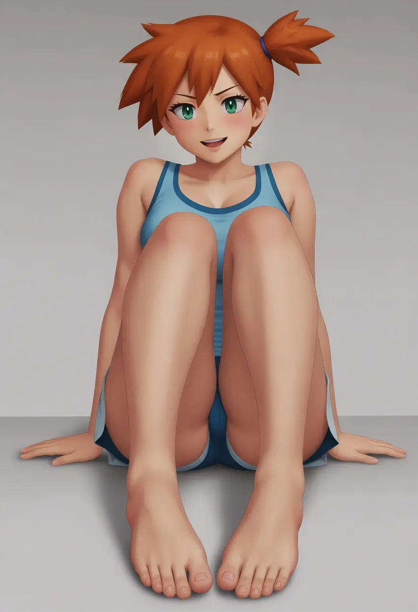 Image 1girls,female,female_only,human,solo,pokemon,feet,ai_generated,foot_fetish,shiroppo,feet_focus,foot_focus,kasumi_(pokemon),pokemon_rgby,foot