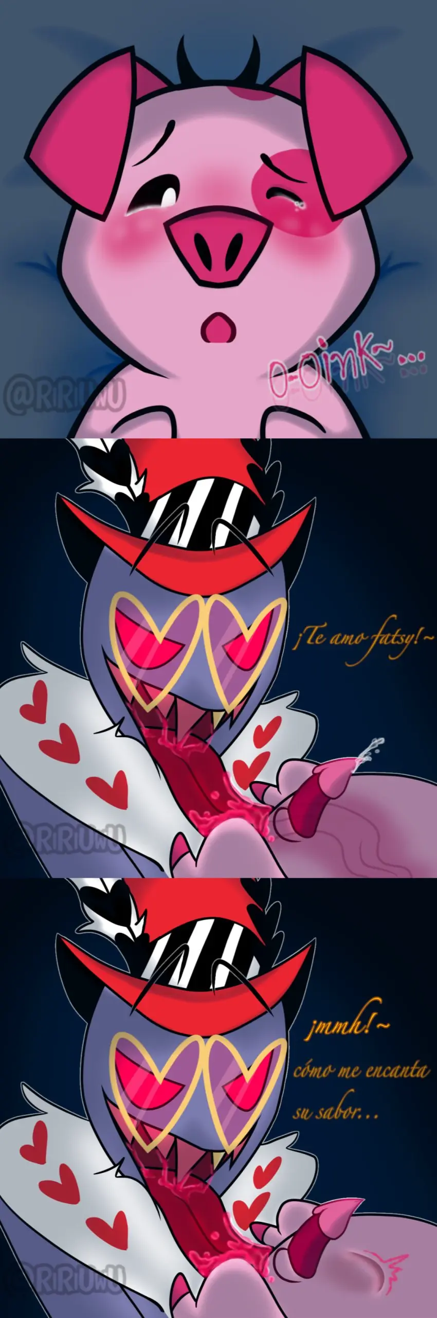Image male,tagme,gay,hazbin_hotel,zoophilia,valentino_(hazbin_hotel),tongue_in_anus,fat_nuggets_(hazbin_hotel)